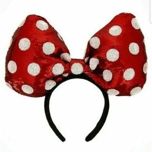 Large sequin Minnie bow headband